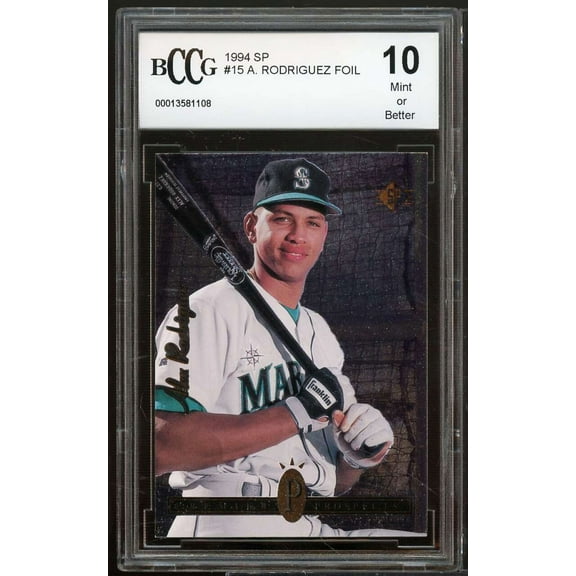 1994 Sp #15 Alex Rodriguez Rookie Card BGS BCCG 10 Mint