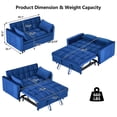 thumbnail image 2 of MIKIBAMA 55" Velvet 3 In 1 Convertible Sofa Bed with Side Pockets & Adjustable Backrest, Perfect for Living Room,Blue, 2 of 7