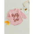 thumbnail image 3 of Bagilaanoe Newborn Baby Girl Knit Romper Sweater Long Sleeve Bodysuits Letter Embroidery Pullover 3M 6M 9M 12M 24M Infant Warm Jumpers Tops Loose Knitwear, 3 of 8