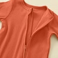 thumbnail image 5 of Bainana Newborn Baby Boys Romper Solid Color Long Sleeve Crew Neck Bodysuit Soft Cute Fall Winter Kids Jumpsuit Orange Size, 5 of 8