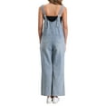 thumbnail image 3 of INSPIRE CHIC Women's Casual Denim Jumpsuit Adjustable Strap Wide Leg Pants Overalls XS Light Blue, 3 of 6