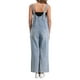 thumbnail image 3 of INSPIRAR CHIC Mono de mezclilla casual para mujer con tirantes ajustables, pantalones de pierna ancha, overoles S azul claro, 3 of 6