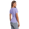 thumbnail image 4 of Women's Scoop Neck Short Sleeve T Shirt Slim Fit Sexy Tops, 4 of 4