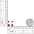 thumbnail image 3 of Gem Stone King 14k Yellow Gold Red Created Ruby and Black Diamond Two Stone Dangle Earrings for Women (2.20 Cttw, Gemstone July Birthstone, Round 6MM, Round 3MM), 3 of 4