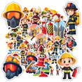 thumbnail image 1 of 35pcs-50pcs Cute Firefighter Stickers Safety PVC Decals Emergency Fire Equipment for Laptops Suitcases Phone, 1 of 5