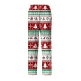 thumbnail image 6 of Wutalume Men's Drawstring Pocket Flannel Pants with Festive Print, Warm Homewear Sleep Pants for Cozy Nights and Relaxation,Green XL, 6 of 7