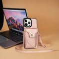 thumbnail image 2 of Crossbody Strap for  iPhone 13 Pro Wallet Case with Card Holder, Flip PU Leather for iPhone 13 Pro Case Stand Zipper Pocket Protective Phone Case for Women Girls - Rosegold, 2 of 8