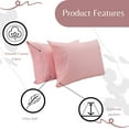 thumbnail image 5 of Superity Linen Pillow Cases Queen Size - Open Enclosure - 2 Pack - 100% Soft and Comfortable Premium Cotton - Pink, 5 of 7