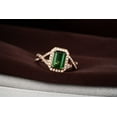 thumbnail image 5 of Halo Art Deco Infinity 2 Carat Green Emerald 7x5mm Emerald Cut And Moissanite Diamond Engagement Ring for Her in 10k Rose Gold, 5 of 5