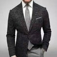 thumbnail image 6 of ZenCart Men Suit Coat Lapel Long Sleeve Slim Fit Suit Jacket with Pocket Plaid Print Retro Style Business Outerwear, 6 of 8