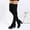 Black, variant on Wavsuf Western Boots for Women with High Heel Round Toe Knee High Flock Knitted Oversized Brown Shoes Size 38