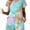 05-TD Blue Pink, variant on CROPD Women's Knit Pajamas Set Ruffle Sleeves Sleepwear Casual 2 Piece Pjs Soft Loungewear with Pockets