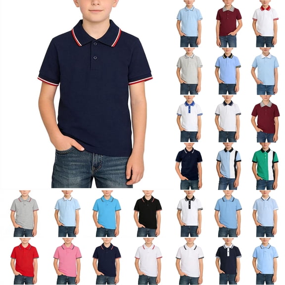 Toddler Boys Shirts & Tops Cotton Boys Shirts Turn-Down Collar Button-Up Short Sleeve Boys T-Shirts Casual Shirts for Boys Shirts Under $10 Size 2-3 Years