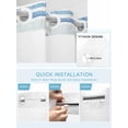 thumbnail image 5 of No Hook Shower Curtain with Snap in Liner,Watercolor Blue Gradient Stripe Waterproof Bath Curtain Double Layers with See Through Top Window,Modern Minimalist Line Hotel Shower Curtains 60x72in, 5 of 9