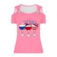 thumbnail image 3 of Tops de Hombro Frío para las Mujeres Día de la Independencia Impreso Fuera Del Hombro Blusa con Cuello en V, Fuera Del Hombro de las Mujeres, 3 of 4