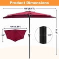 thumbnail image 3 of Simenmax 9 FT Half Umbrella Outdoor Patio, Scalloped Half Umbrella with Crank, Space-Saving Design for Poolside, Terrace,Red, 3 of 9