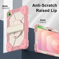 thumbnail image 4 of Funda Resistente a Golpes para Samsung Galaxy Tab S11, Funda Protectora de Silicona + Capa de PC Anti Caída con Asa Giratoria de 360°, Soporte, Correa para el Hombro, Rosa, para Galaxy Tab S11, 4 of 9