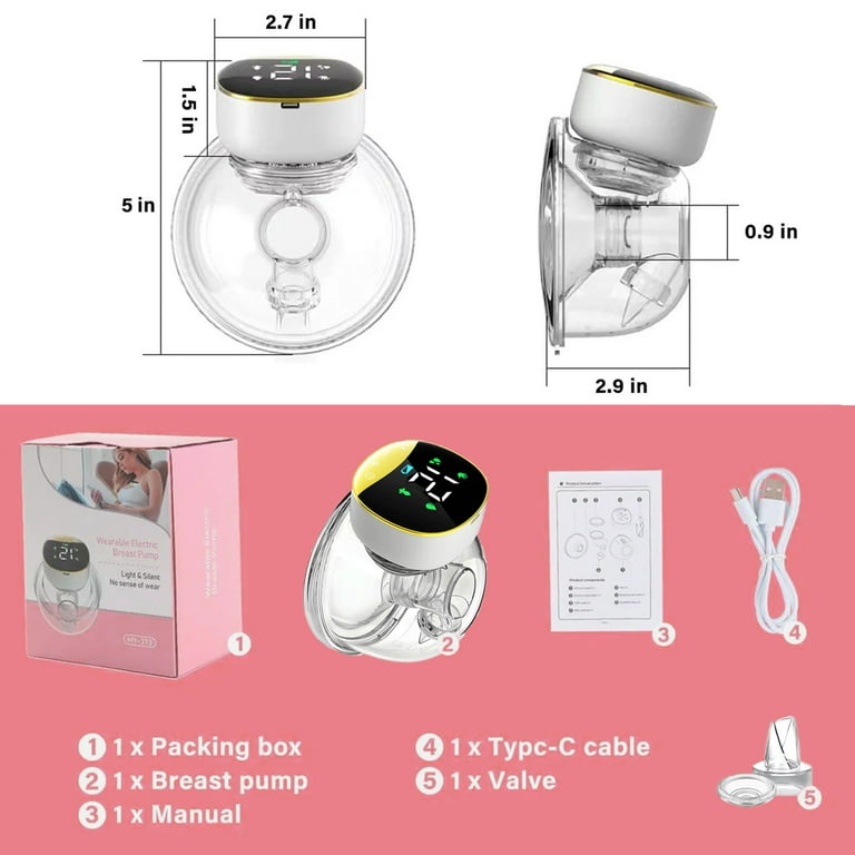 Wearable Breast Pump 2pcs Ultra-Quiet Electric Hands Free Breast Pump –  carerspro