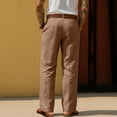 thumbnail image 4 of Garbnen Linen Pants for Men Straight Leg Elastic Waist Baggy Men Trousers Pants Spring Summer Beach Pants Men Casual with Pockets, 4 of 4