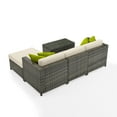 thumbnail image 4 of Crosley Furniture Sea Island 5 Piece Wicker Sectional Set in Gray, 4 of 5