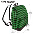 thumbnail image 2 of Easygdp Buffalo Plaid Green Black Mochila de Cuero para Mujeres, Bolso de Hombro, Bolsos de Mano de Moda para Trabajo y Viajes, 2 of 4