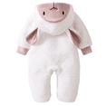 thumbnail image 6 of Otqutp Toddler Infant Plush Zip Up Hooded Romper Animal Lamb Long Sleeve Jumpsuit Unisex Baby Warm Fall Winter One Piece Outfit, 6 of 7