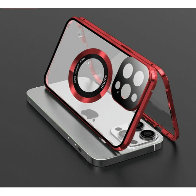 Phone Case for Iphone 14 15 plus pro max Magsafe Double sided explosion-proof phone case