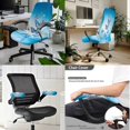 thumbnail image 2 of SCRAWLGOD Butterfly Blue 3 Pieces Breathable Computer Chair Slipcover with Armrest Slipcovers Comfy Desk Chair Cover Crease Resistant High Back Chair Protector, L, 2 of 7