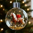 thumbnail image 4 of Horse Christmas Ornaments Collection Clear Acrylic Equestrian Theme Baubles with Glitter for Tree Decor Gift for Horse Lovers(A), 4 of 5