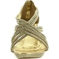 thumbnail image 3 of Delicacy Womens Angel-41 Rhinestones Embellished Strappy Sandals, Gold, 8.5, 3 of 4
