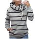 thumbnail image 1 of Blusa de manga larga con cuello alto y estampado de rayas para mujer Fridja  fksj4103, 1 of 5