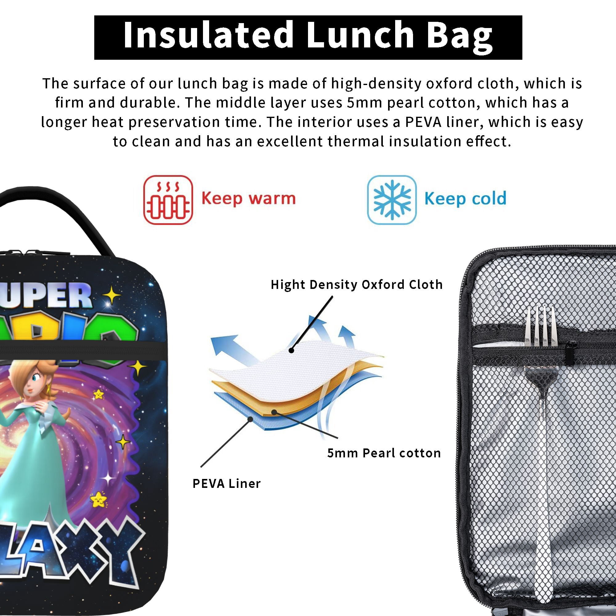 Galaxy Movie Lunch Bag Tote Bag Portable Insulated Lunch Box For Beach Camping Travel Work School Office