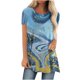 thumbnail image 2 of Puntoco Moda Mujer Verano Cuello Redondo Manga Corta Estampado Casual Camiseta Blusa Puntoco Puntoco-5212, 2 of 5