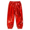 thumbnail image 6 of Doomiva Boys Girls Modern Hip Hop Jazz Dance Outfit Kids Metallic Shiny Short Sleeve T-shirt with Sparkly Jogger Pants Red 160, 6 of 7