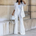 thumbnail image 4 of Noarlalf Two Piece Sets for Women Women's Lightweight Top+Wide Leg Pants Suit Two-Piece Set White M, 4 of 7