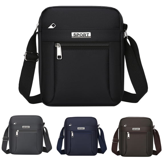 Stylago Men's Mini Crossbody Messenger Bags Adjustable Strap Zipper Shoulder Purses Outdoor Phone Handbags for Work Travel Black