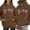 Brown, variant on Valentine's Day Fashion Print Loose Hoodie (Men And Women) Hooded Women Pullover Ladies Sweatshirt Casual Womens Sweat Shirts plus Size French Tunic Sweatshirts Baggy Womens Lightweight Sweatshirt