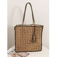 thumbnail image 2 of CoCopeaunts Straw Tote Bag Women Summer Large Beach Bag Handmade Woven Hollow Out Shoulder Bag Handbag for Daily Travel Vacation, 2 of 6
