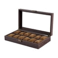 thumbnail image 2 of Caja organizadora para guardar relojes, regalo, tapa transparente, accesorio a prueba de polvo, portátil para hombres. 12 ranuras, 2 of 9