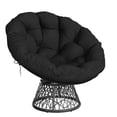 thumbnail image 1 of Patio Chair Outdoor Chair 37" Black - 360° Swivel Rocker Papasan with Footrest, Heavy-Duty Steel Frame, Weather-Resistant for Balcony, Porch, Bedroom (1-Piece), 1 of 8