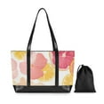 thumbnail image 7 of FORMRS Canvas Laptop Tote Bag for Women with 15.6" Computer Compartments Shoulder Handbag, Pink Floral Orange, 7 of 7