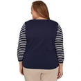thumbnail image 2 of Alfred Dunner Womens Plus-Size Heart Motif Detail Striped Sweater, 2 of 4