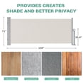 thumbnail image 6 of Soonbuy 71''x138'' Retractable Side Awning for Patio, Retractable Privacy Screen Protection Awning, Waterproof & UV-Resistant Folding Privacy Divider, for Patio, Balcony and Pools, 6 of 8