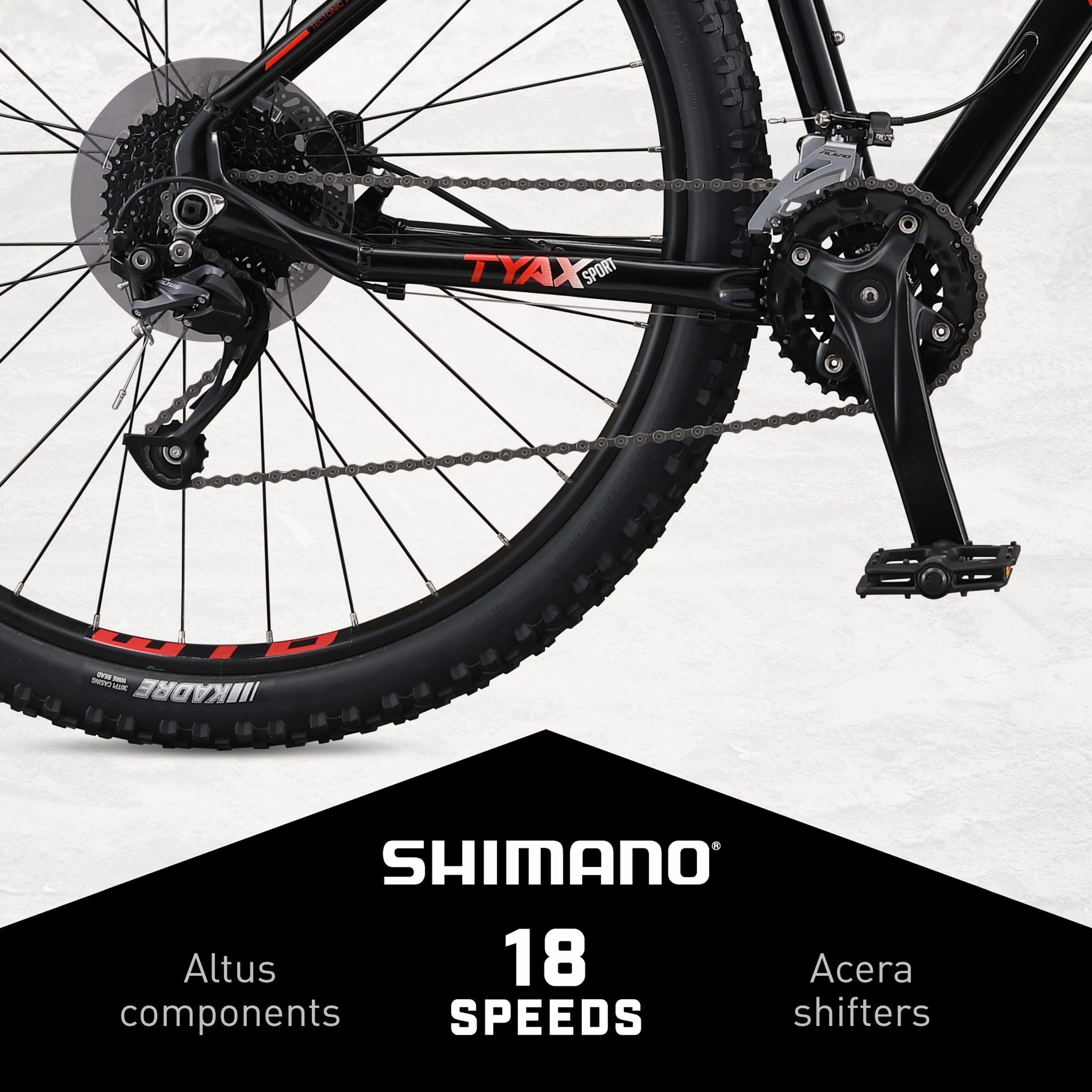 Mongoose Tyax 29 Small Sport Adult Unisex 29-in. Mountain Bike, Black