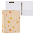 thumbnail image 3 of Haosy Hardcover 3 Ring Binder 1.5 Inch Ring Decorative Binder Organizer for Home School Office, Light Orange Star, 3 of 10