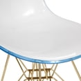 thumbnail image 3 of LeisureMod Dining Chair in Acrylic with Gold Chrome Eiffel Base and Curved Back Design Lightweight Easy Assembly for Modern Home, Kitchen, Cafes Cresco Collection in White Blue Set of 2, 3 of 9