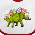 thumbnail image 4 of Inktastic Easter Bunny Stegosaurus with Eggs and Pink Ears Boys or Girls Baby Bib, 4 of 4