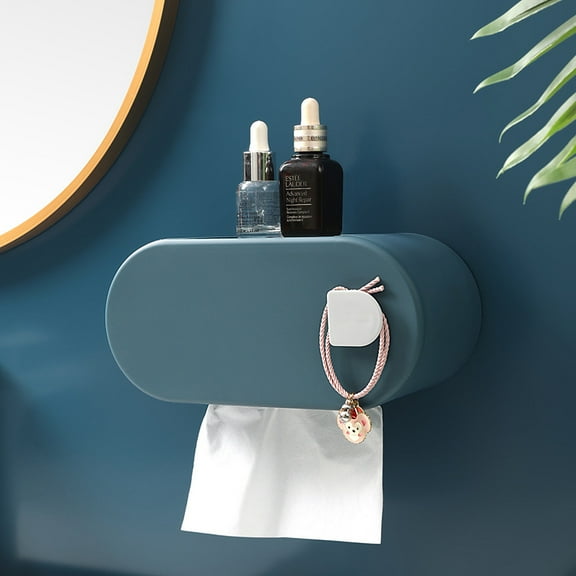 UPKOCH Paper Tissue Dispenser Wall Mounted Tissue Box Holder Plastic Sleek Bathroom Supplies 1Pack