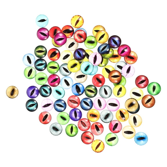 LEORX 100pcs Realistic Fake Eyes Round Glass Doll Eyeballs Assorted Color for Parents