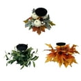 thumbnail image 4 of Tyidzon Thanksgiving Maple Leaves Candle Rings Artificial Small Wreath for Thanksgiving Halloween Party Table Centerpiece Fall Decor, 4 of 5